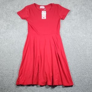 Tropical Blossom Women's Red Short Sleeve Dress Size Medium New With Tags